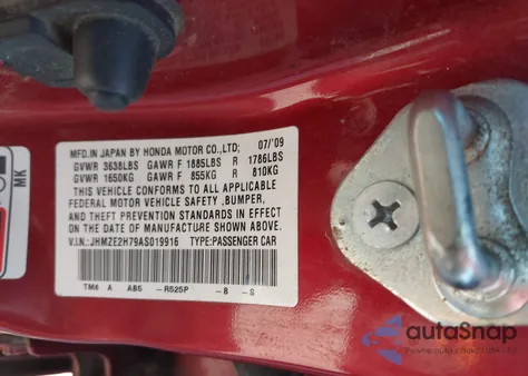 2010 Honda Insight Ex from USA, damaged, VIN JHMZE2H79AS019916